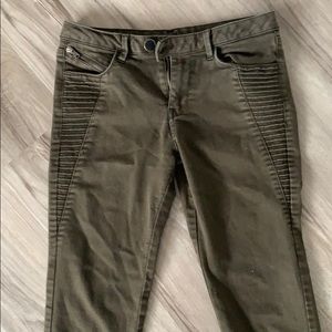 green zara basic jeans